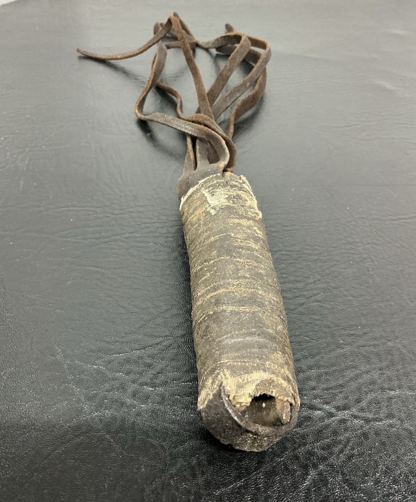 Vtg Leather Riding Quirt Small Whip Hand Held Flogger