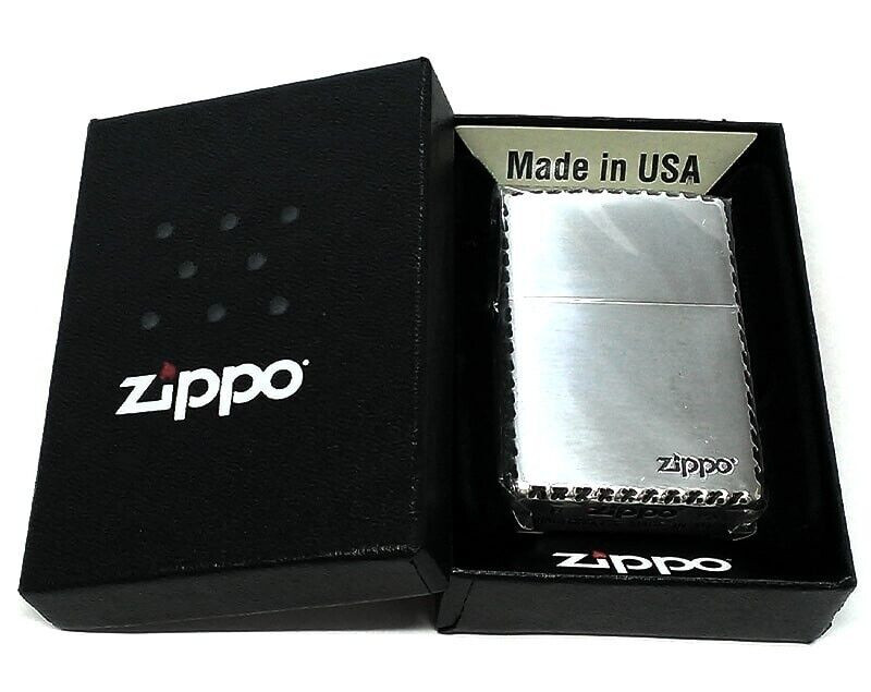 Zippo Logo Engraved Silver Ibushi Finish Double-Sided Processing Corner Router