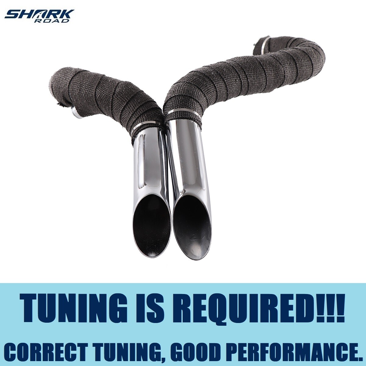 2" LAF Exhaust Pipes w/ Torque Cone for Harley Sportster Dyna Chrome Wrapped