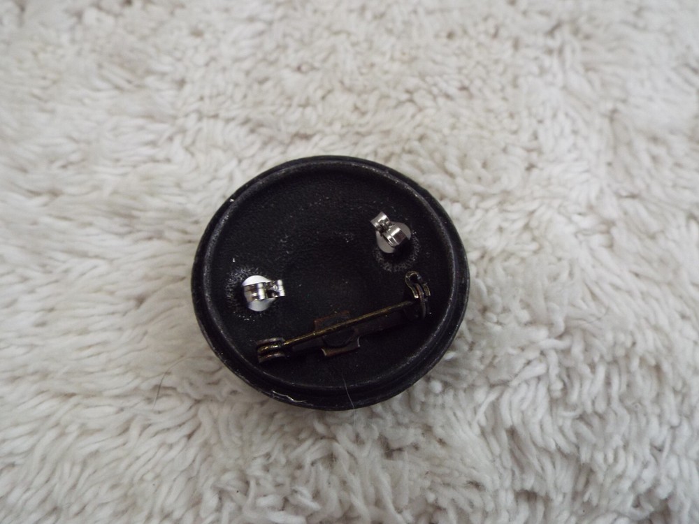 Pewter Sun Face Pin + Pierced Earrings (D2)