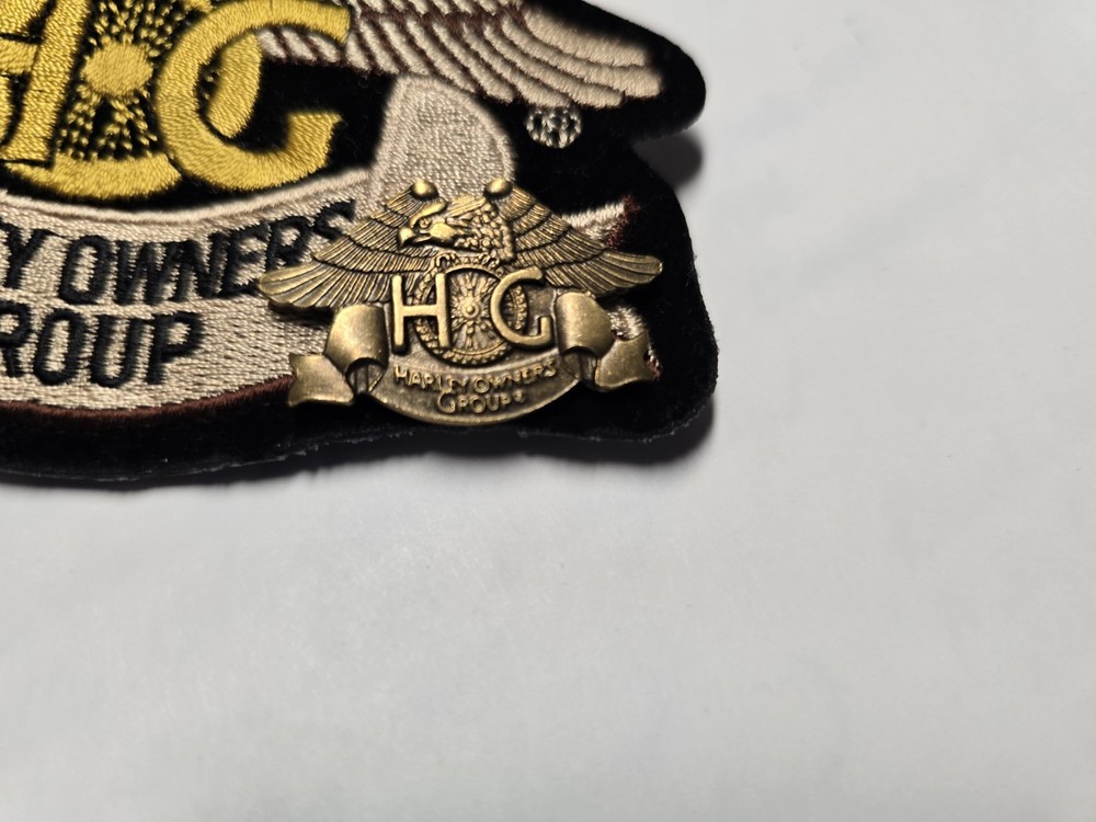 Harley Owners Group Embroidered Patch & Pin Set