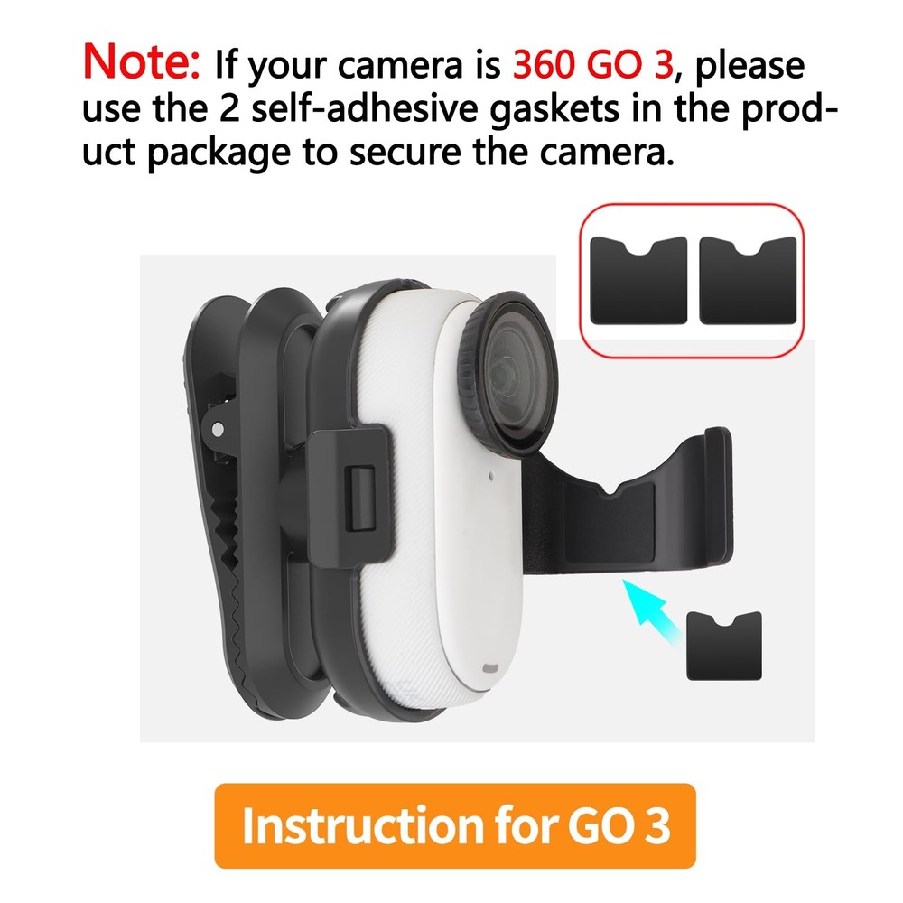 Camera Backpack Clip for Insta360 Go 3S 360 Rotation Quick Release Mount Hat