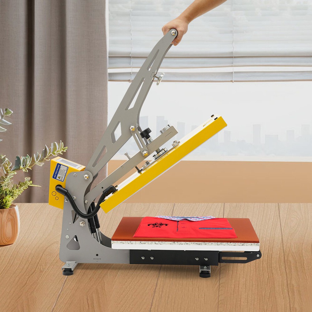 Heavy Duty Clamshell Semi-Auto Heat Press Machine with Slide Out Function