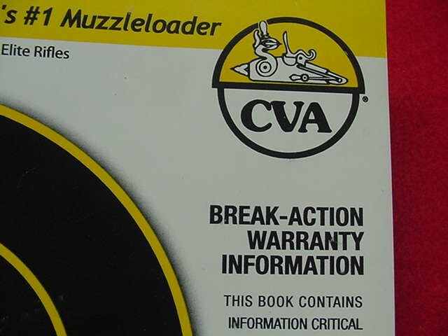 CVA Optima Elite- Muzzleloader Rifle- Instruction Manual - Nice !!