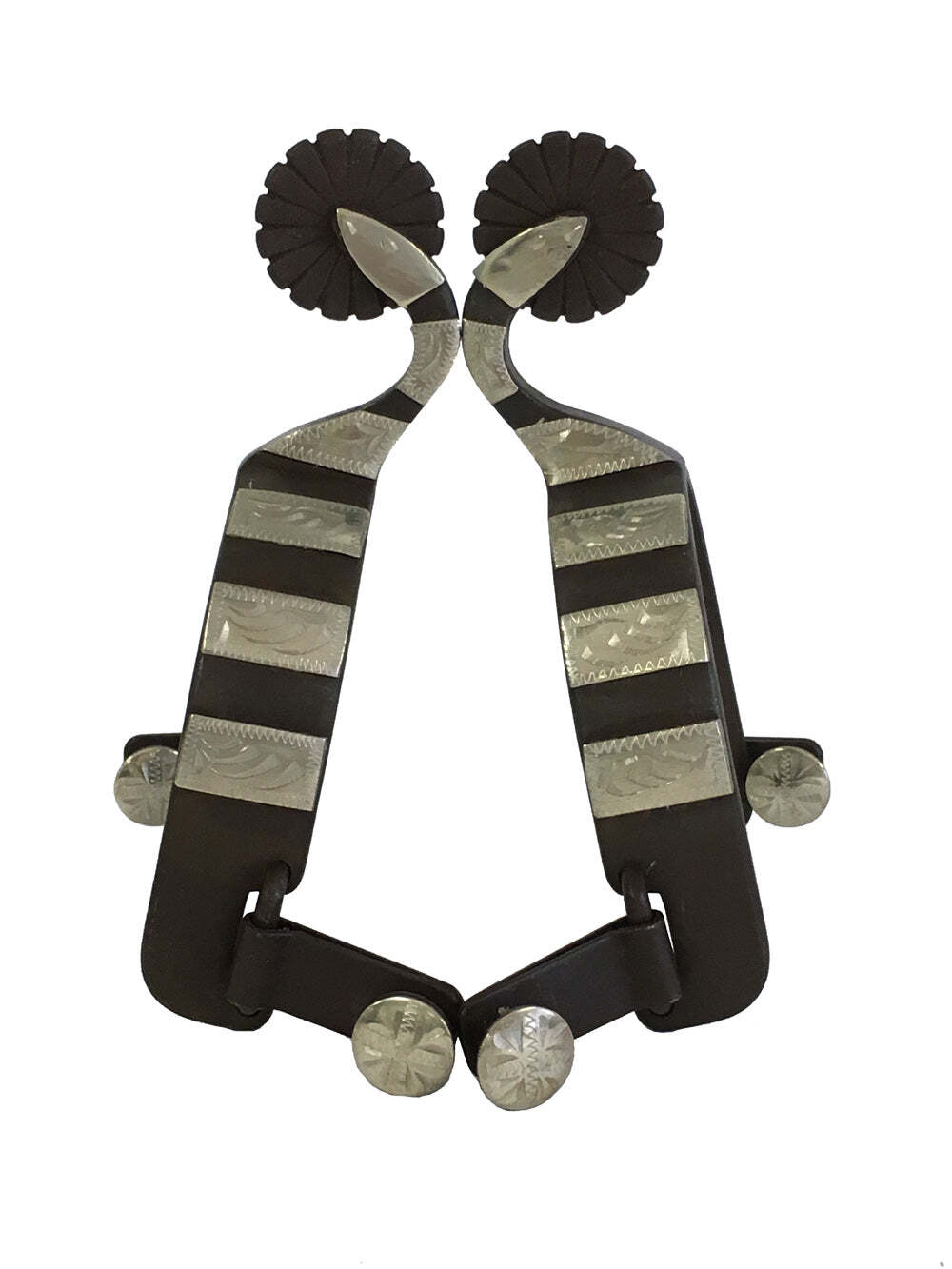 AJ Tack Mens Swan Shank Antique Brown Spurs