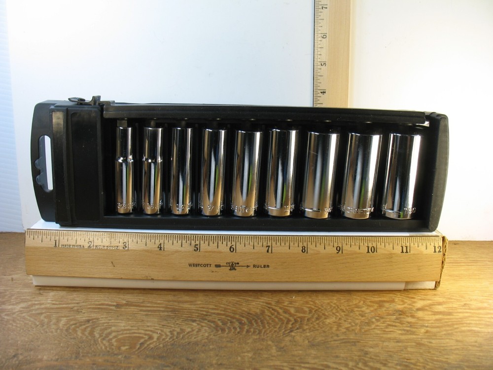 Empty Craftsman 9-Pc Standard Deep Socket Storage Rack (9)34558 - **NO TOOLS**