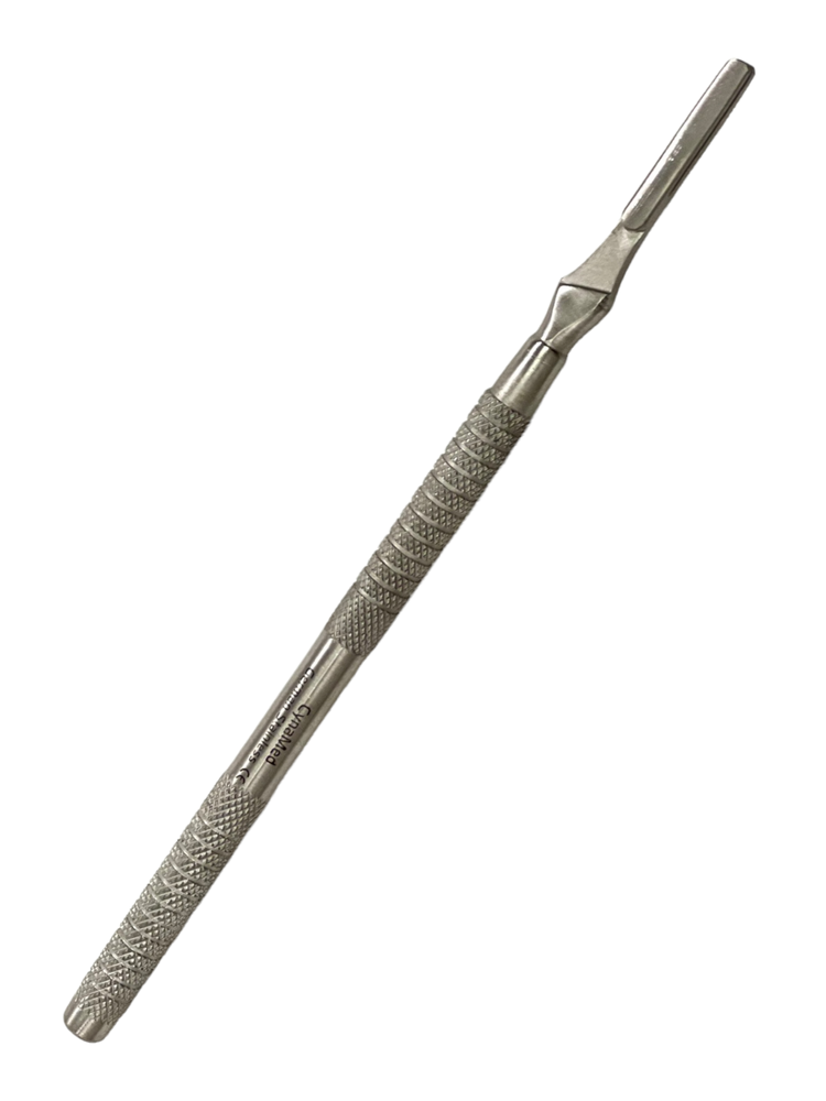 Scalpel Handle NO. 4 Premium Round Pattern with Knurled Grip - German Stainless