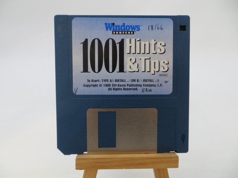 3.5" Floppy Disk Window Sources 1001 Hints & Tips 1995 Ziff-Davis computer vtg