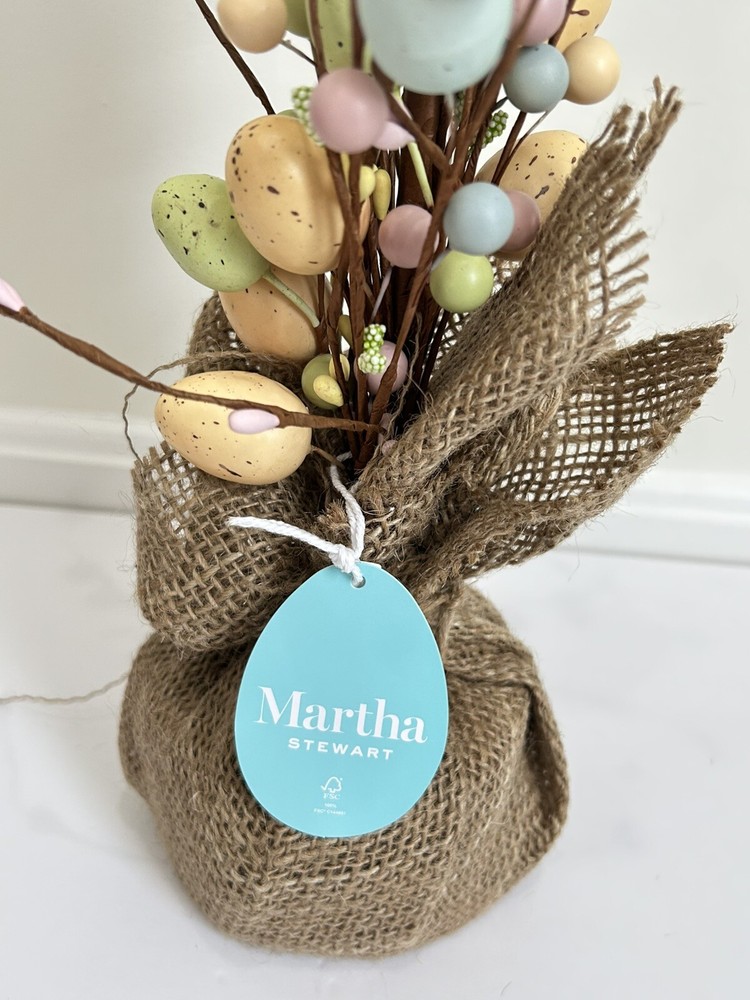 Martha Stewart Pastel Easter Egg Tree w/Burlap Base & Bendable Branches 24” NEW!