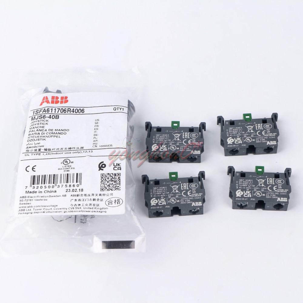 1Pcs ABB Control Joystick Switch MJS6-40B with 4 MCB-10 Contacts Reset Type NEW