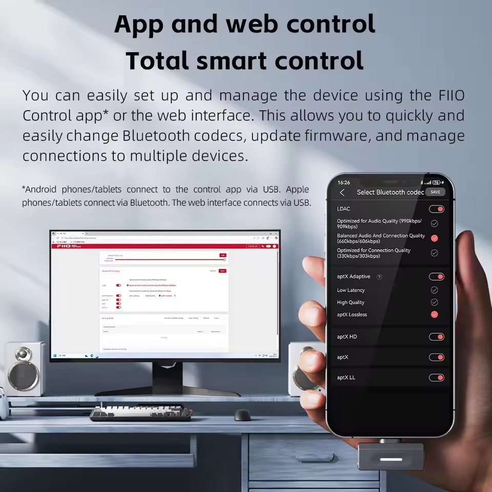 FiiO Air Link(Type-C) Bluetooth 6.0 Transmitter for Mobile/Game Player to Wirele
