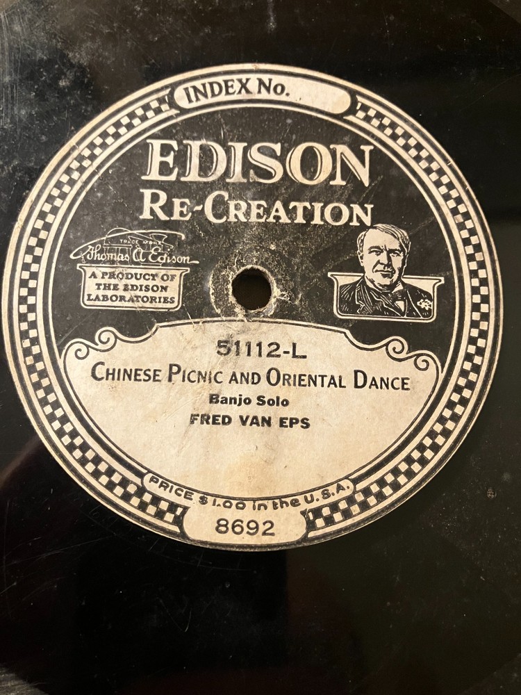 Edison Diamond Disc Record #51112 "Cocoanut Dance" Banjo Fred Van Eps