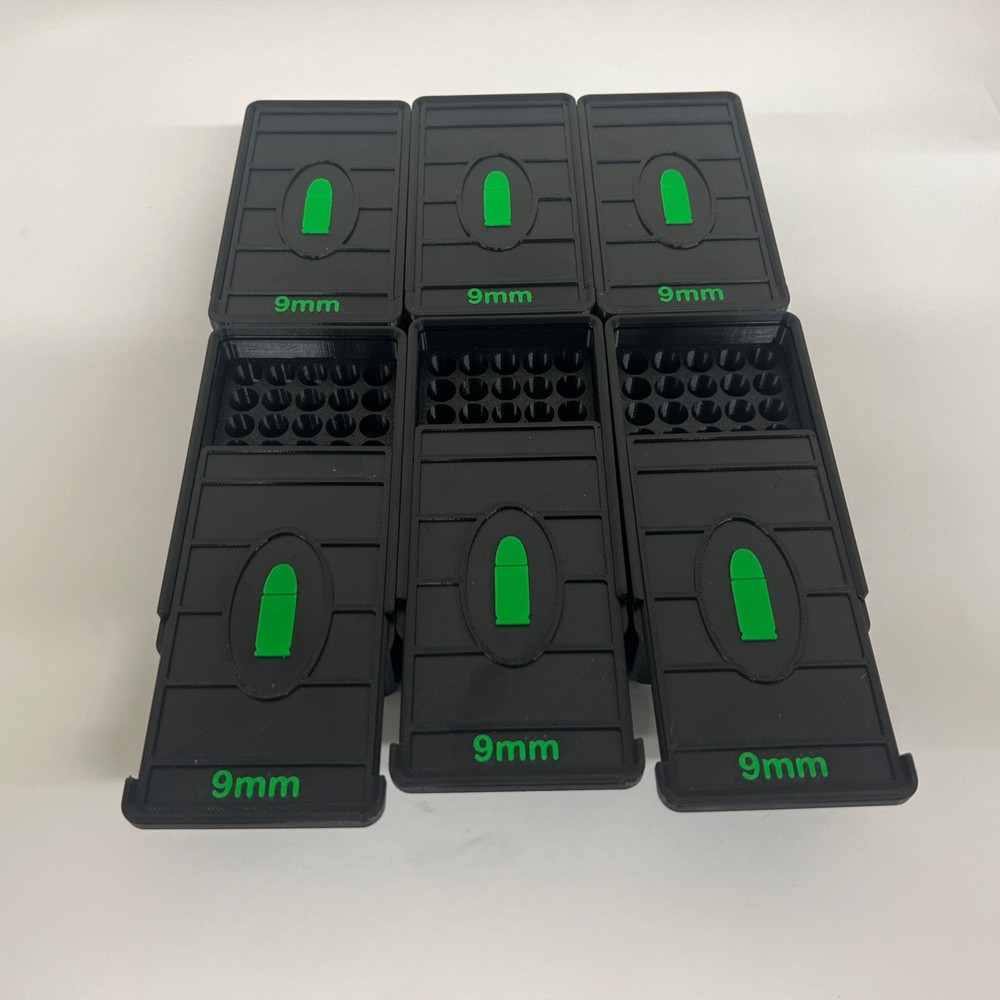 Stackable 9mm Ammo Box 50rd Capacity (6Pack)