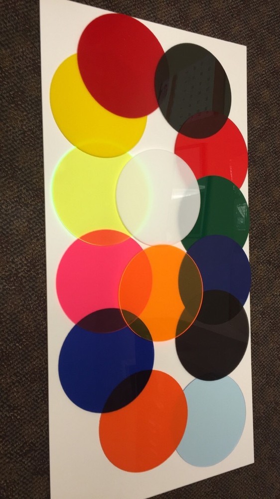 FLUORESCENT Acrylic Plexiglass 1/8" Plastic Sheet Circle Diameter
