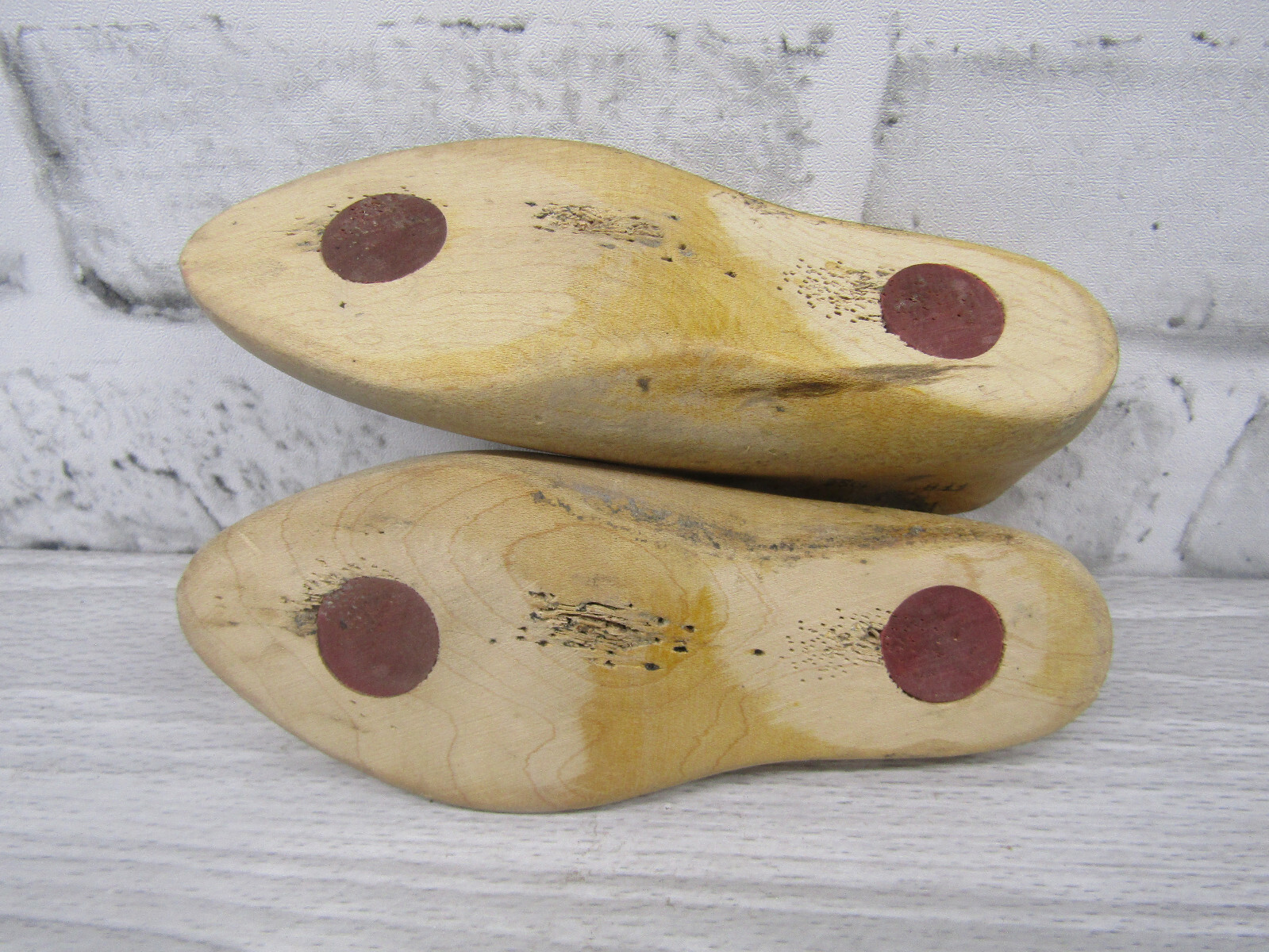 Vtg Childrens Wood Wooden 1 Pair SIZE 5.5 D Pointed Toe Shoe Lasts Molds Cobbler