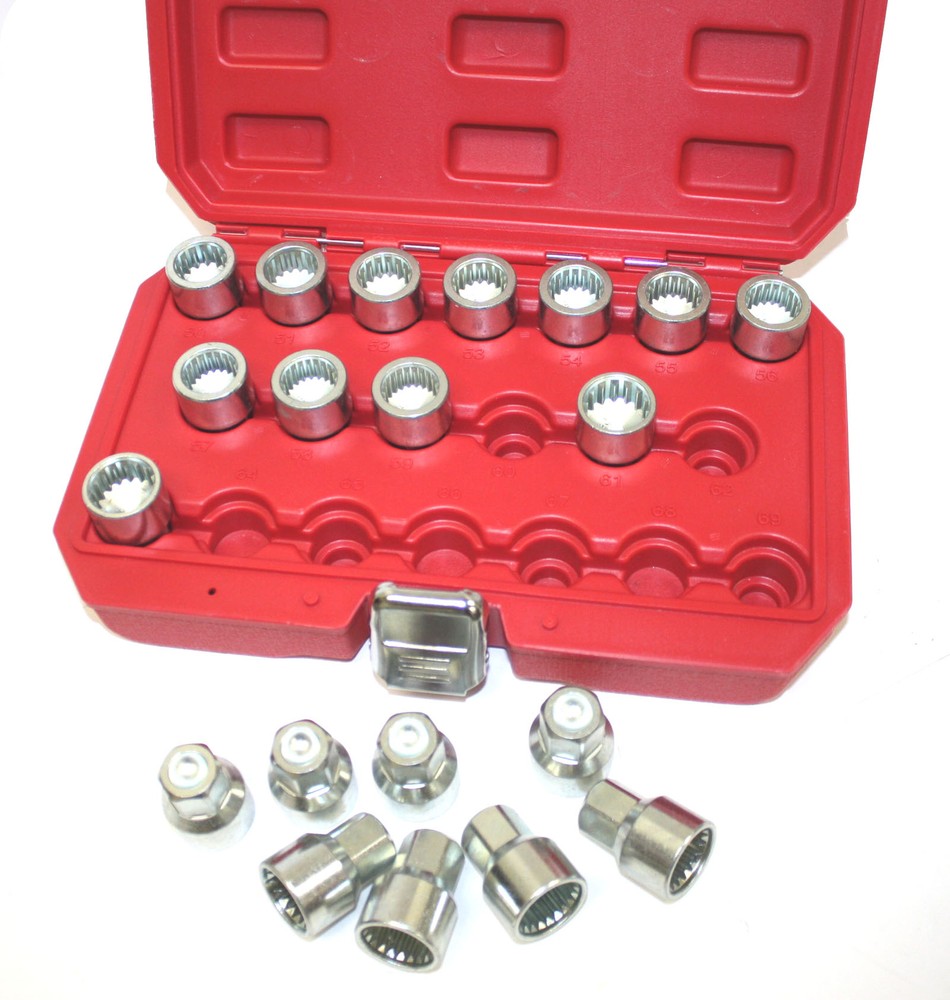 20pc Locking Wheel Nut Key Socket Master OEM Multi Spline For Porsche Cayenne VW