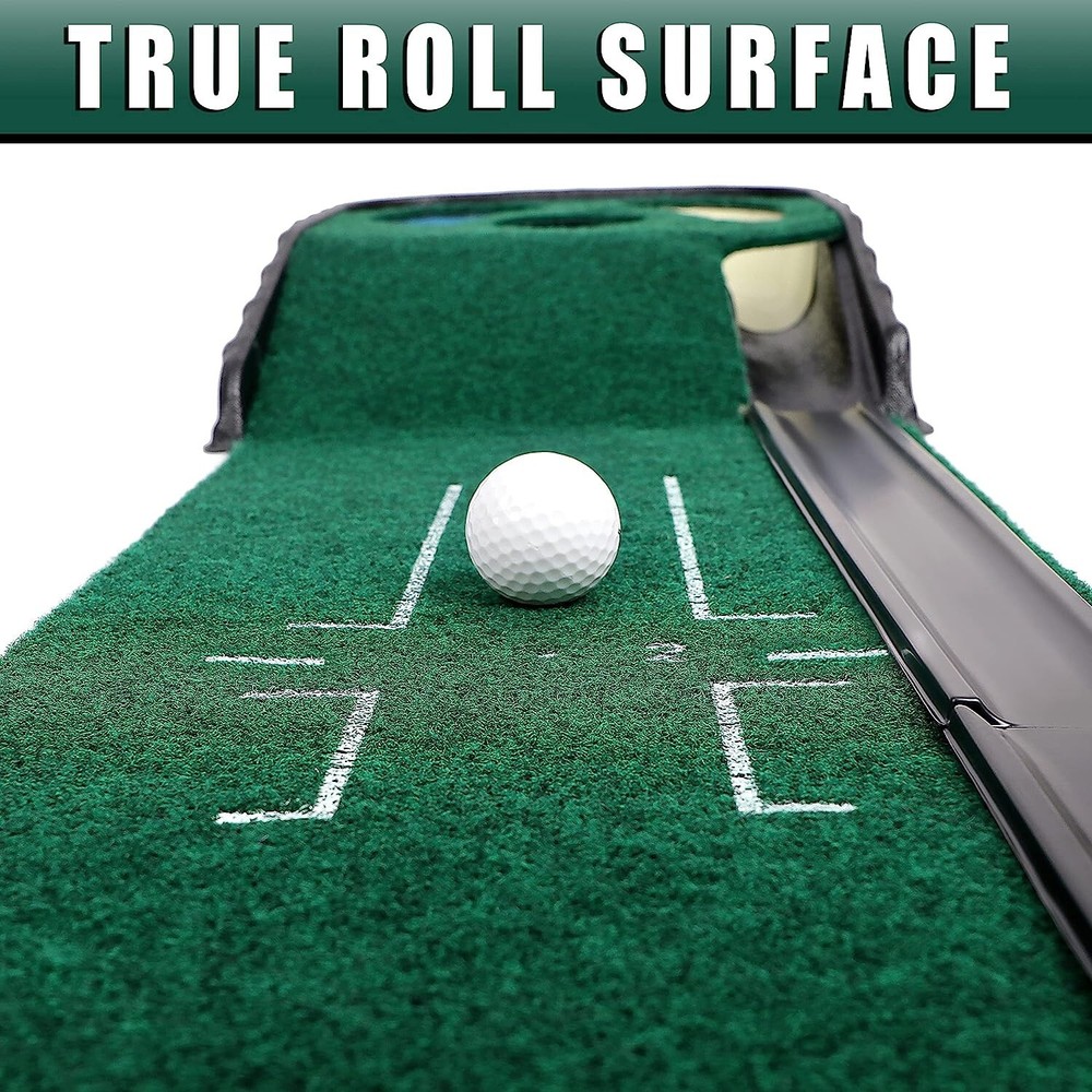 Indoor Golf Putting Mat Auto Ball Return Golf Practice Training Grass Mat Tracks