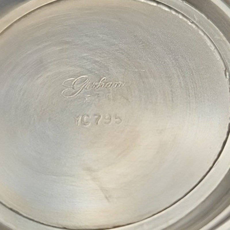 Vtg Gorham YC795 Silver Plated Bowl 4.5” Diameter With Ruby Red Glass Insert