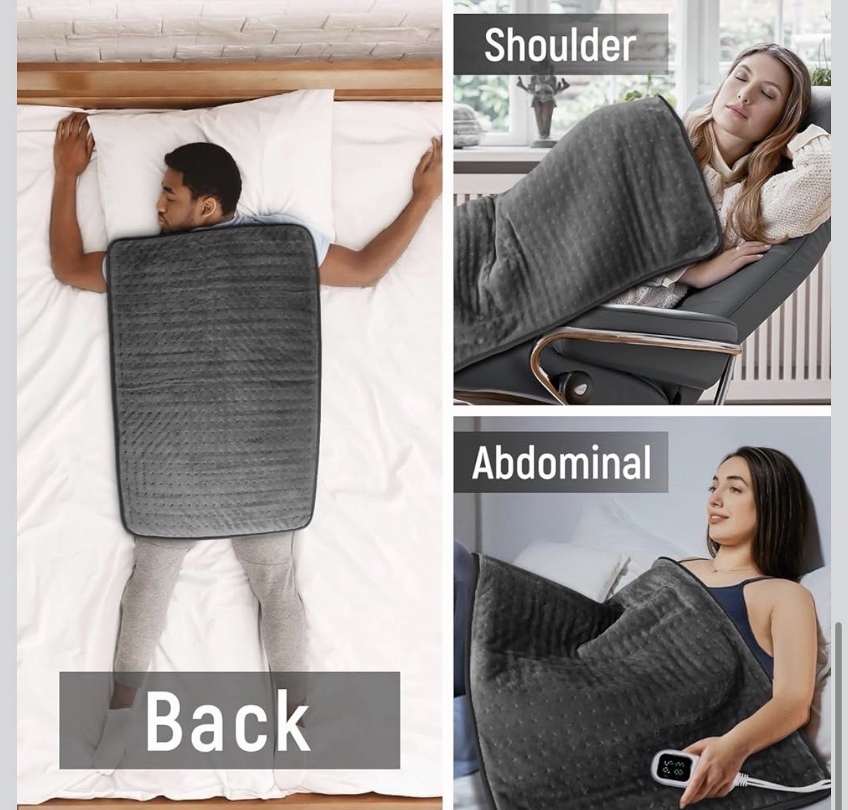 Extra Large Heating Pad for Back Pain Relief, 32"x24 King Size Electric Heat Pad