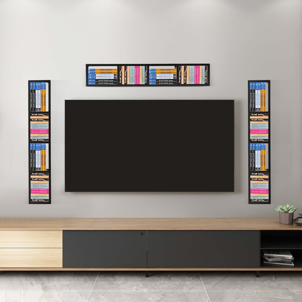 3*Stand Organizer CD Wall Mount Rack DVD Holder Media Storage Disk Case Display