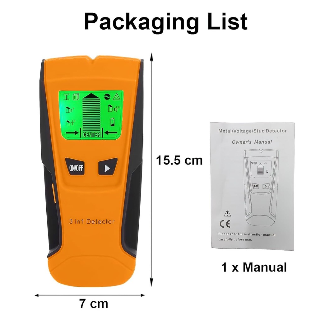 Stud Finder Wall Scanner Tool with Intelligent Microprocessor Chip, HD LCD Displ