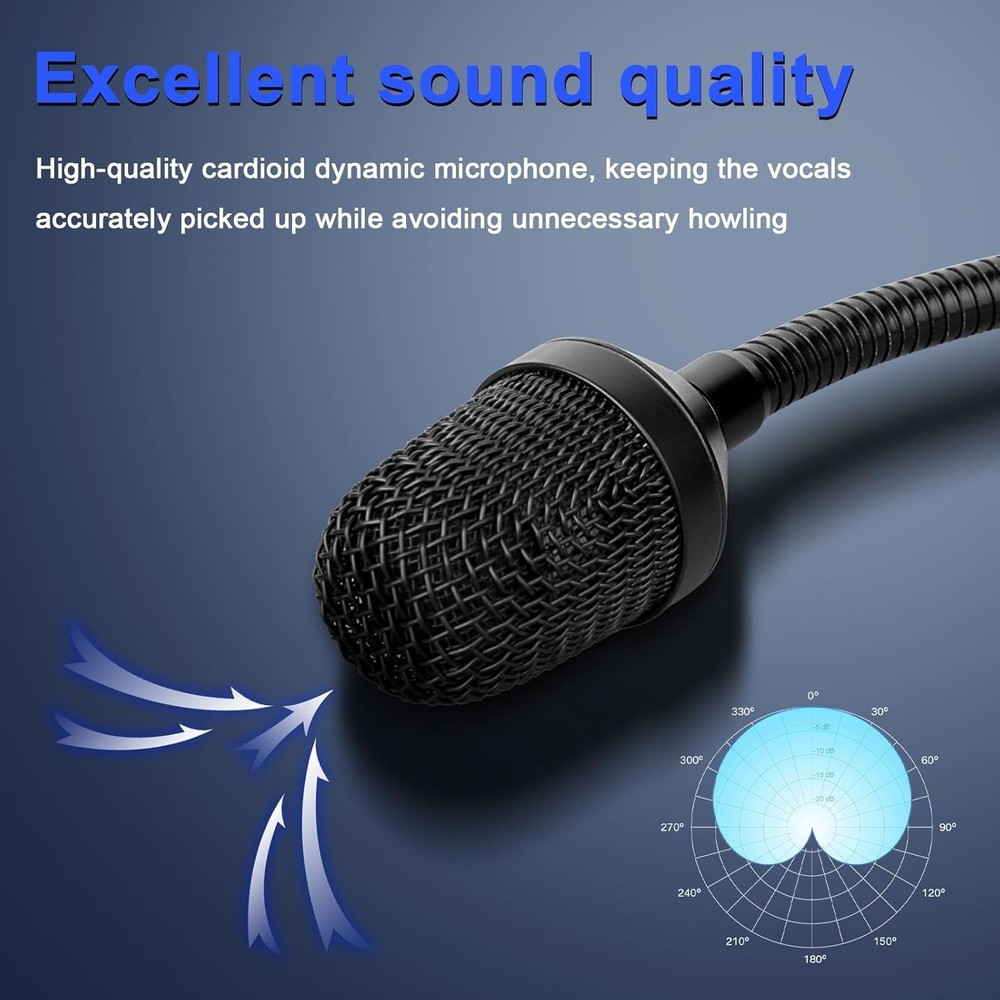 Depusheng Professional Dynamic DJ Microphone for Mixer Dedicated Disc Black