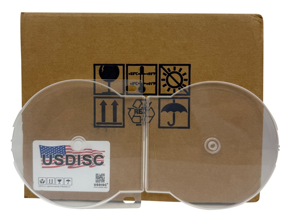 USDISC Clamshell Cases Binder Filing, Double 2 Disc (Clear) Lot
