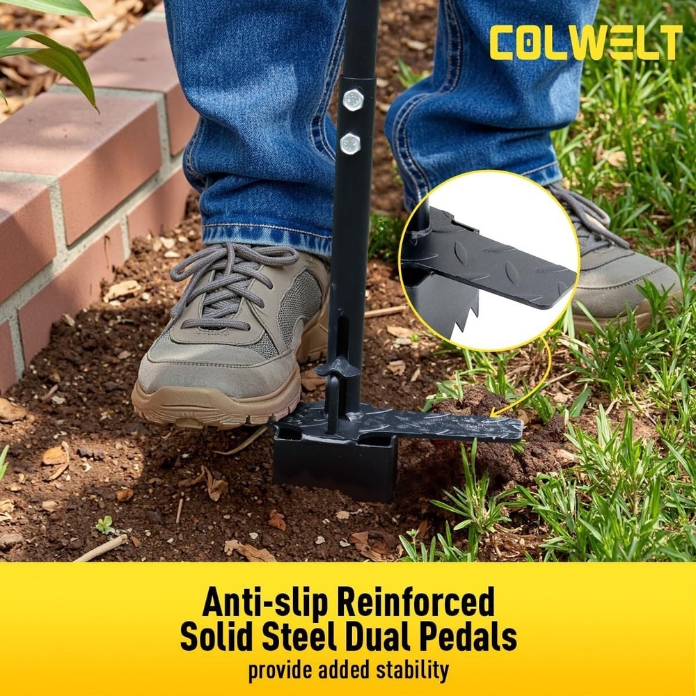 Sod Plugger Tool 36-INCH, Grass Plug Tool 3 x 3 Square with Serrated Base