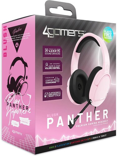 PC Accessory: Wired Headset - 4Gamers PANTHER Headset - Blush: Compatible with P