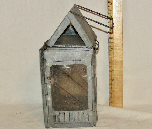ANTIQUE 1908 WWI ERA STONEBRIDGE FOLDING CANDLE LANTERN