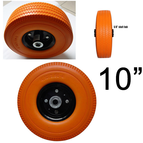 Voyager Tools 10-inch Flat-Free Double Axle Replacement Caster Tire – Heavy-Duty