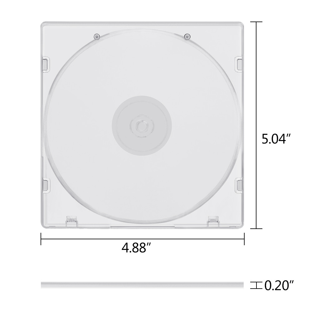 5.2mm Durable CD Case Holder Slim Single Clear PP Poly Plastic Cases 10 Pack