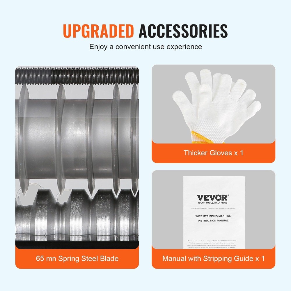 VEVOR Automatic Wire Stripping Machine, 0.06''-0.98'' Electric Motorized Cable S