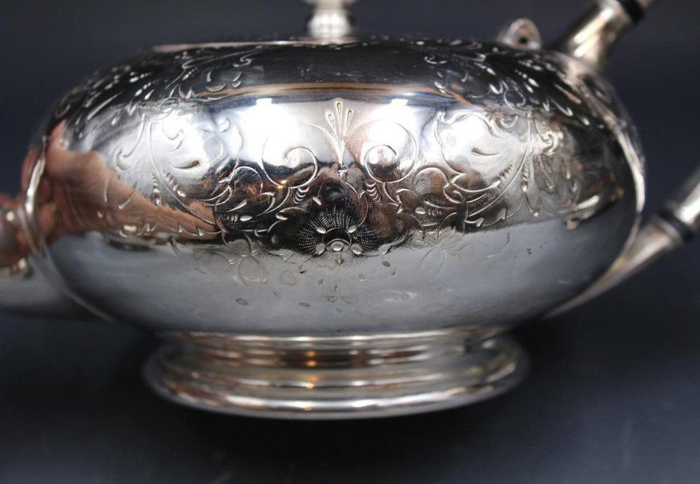 Antique Barbour Silver Co Silver Plate 6 Piece Tea Set w/ Tilting Kettle