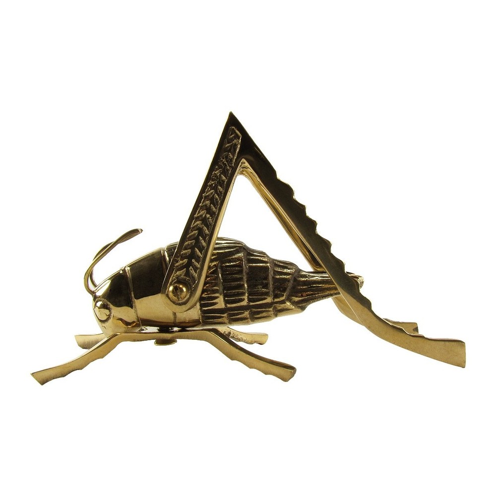 Solid Brass Lucky Cricket Rustic Fireplace Hearth/Mantle Decor