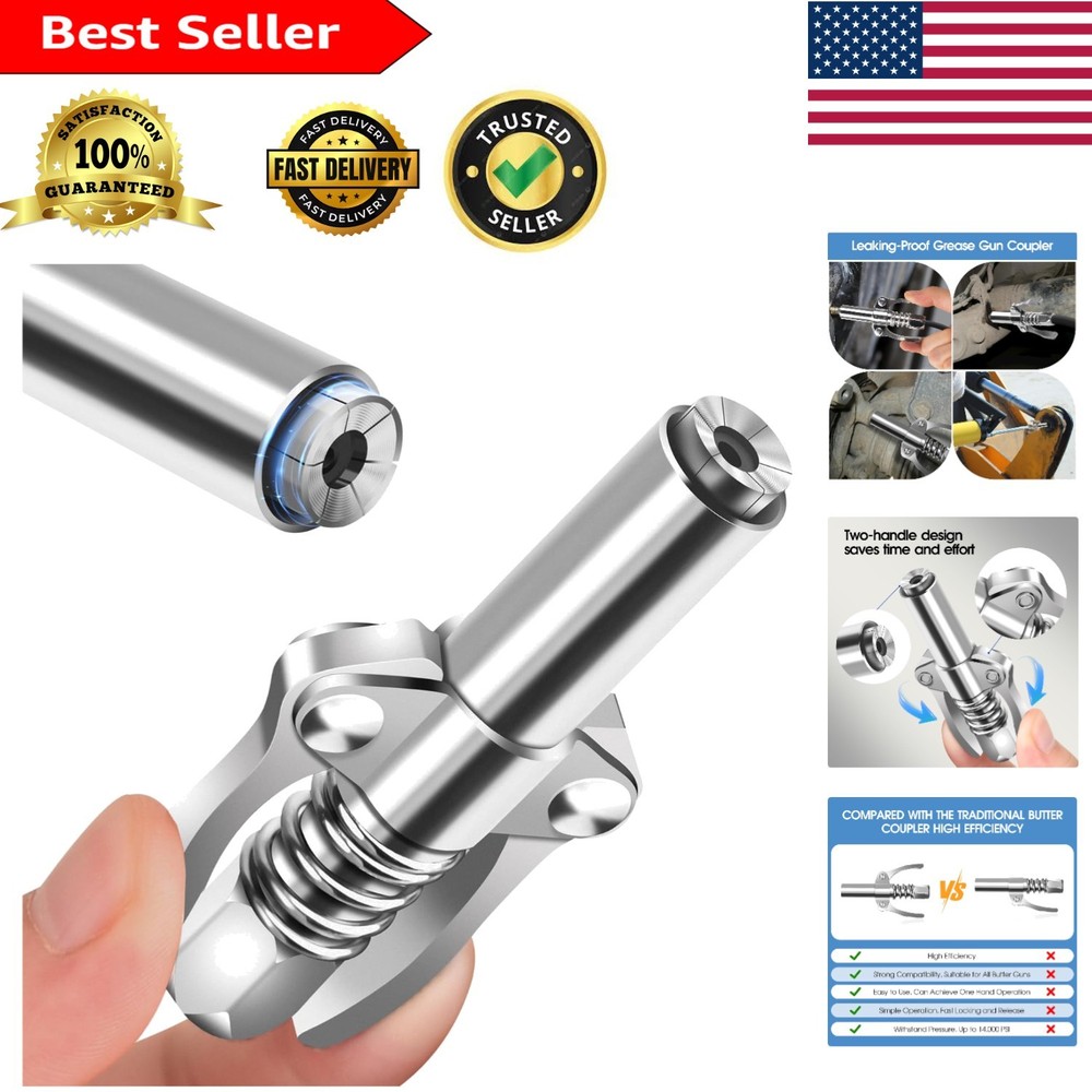 Efficient High-Pressure Grease Coupler - Quick-Lock Release for Best Performance