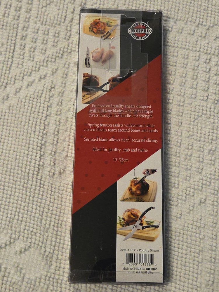 Norpro 10" Poultry Shears Black & Silver New