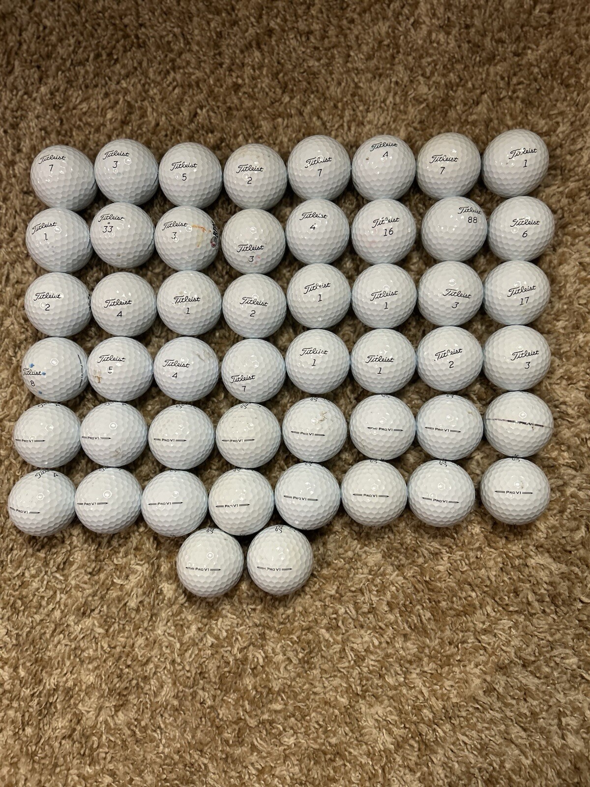 50 Titleist 23/24 Model Prov1 Golf Balls In 4A Condition
