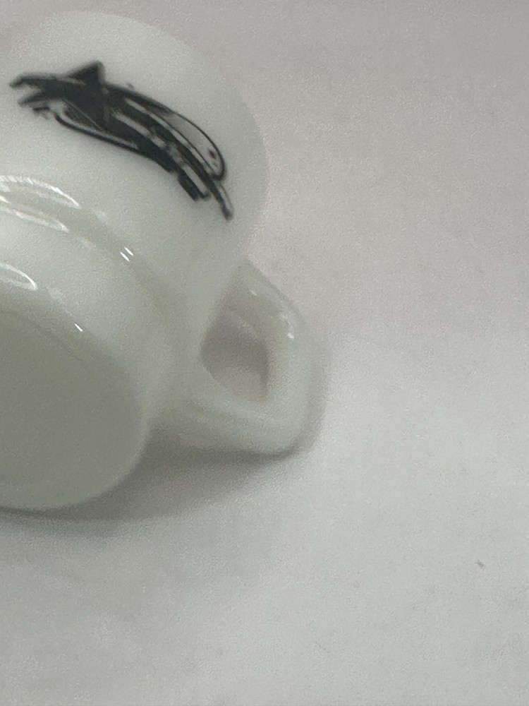 Millennium Bug Vintage Milk Glass Stackable White Mug