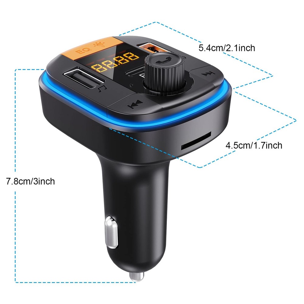 Bluetooth FM Transmitter Radio Receiver Music MP3 Player Car Charger