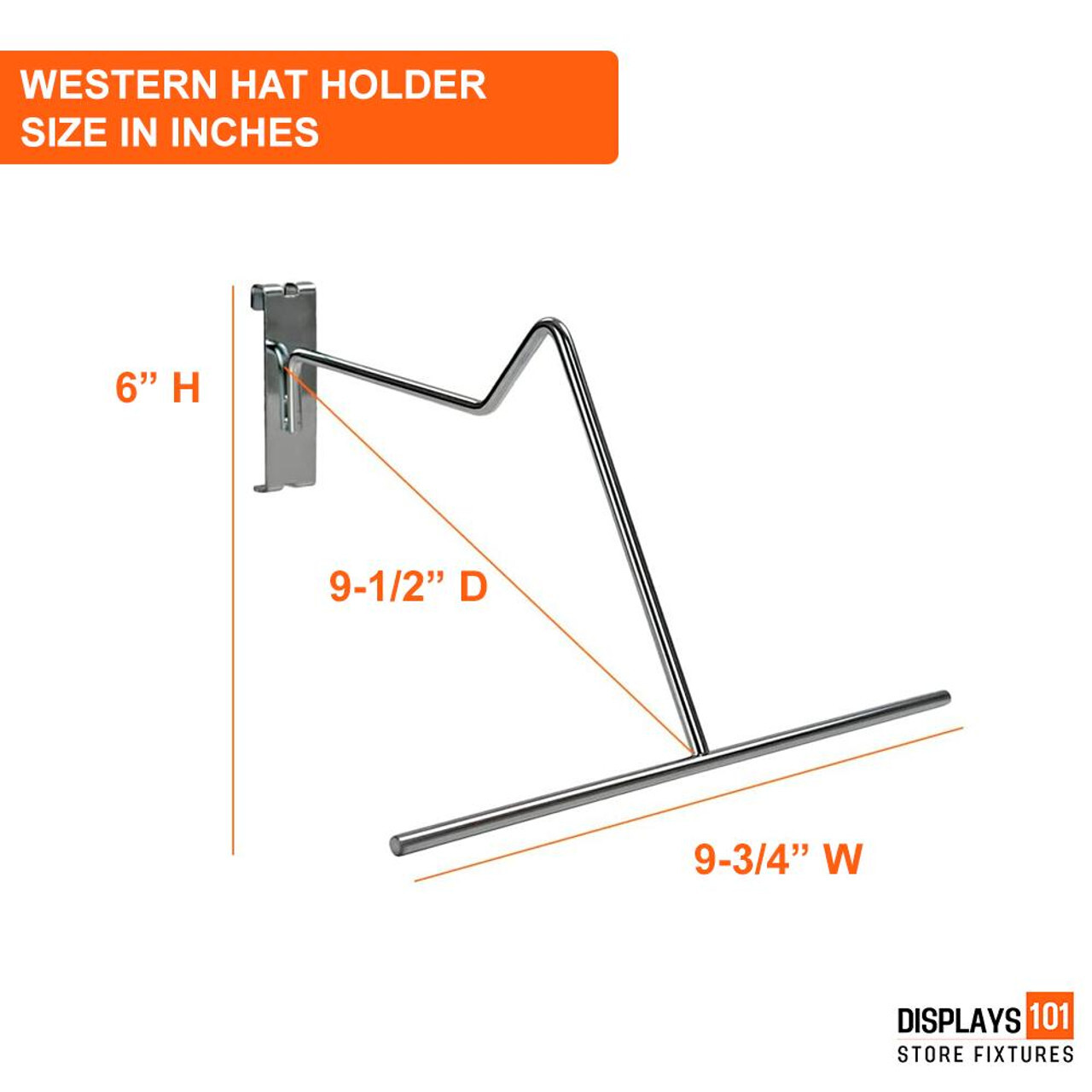 Western Cowboy Hat Chrome Rack Display Holder For Gridwall