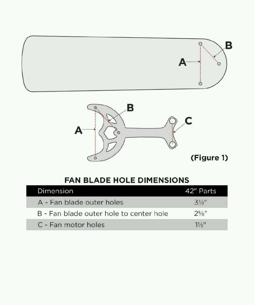 42"Antique Brass Ceiling Fan Blade Arm Replacement Bracket, Hunter & Hampton Bay