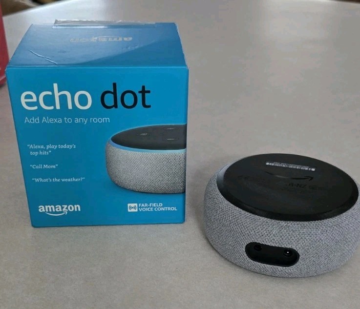 Amazon Echo Dot 3rd Gen Smart Speaker - Heather Gray NO POWER CORD! NOT TESTED!