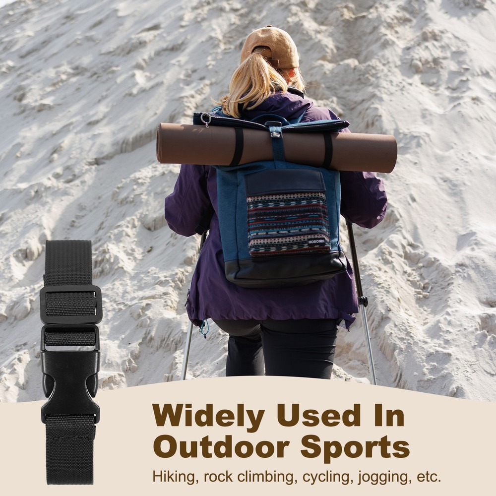 3pcs 1" x 8ft Utility Straps with Quick Release Buckle Adjustable, Black