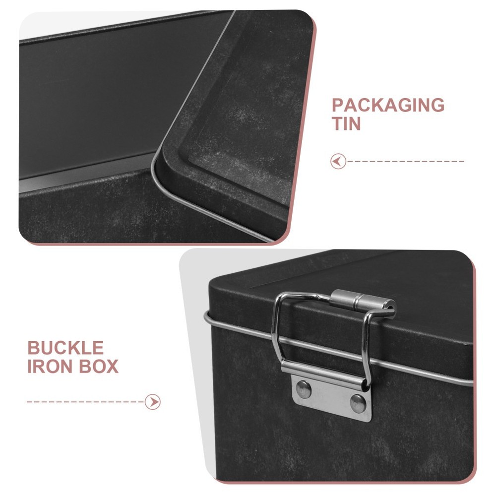 Iron Tin Container Tin Storage Can Counter Decoration Rectangular Metal Box