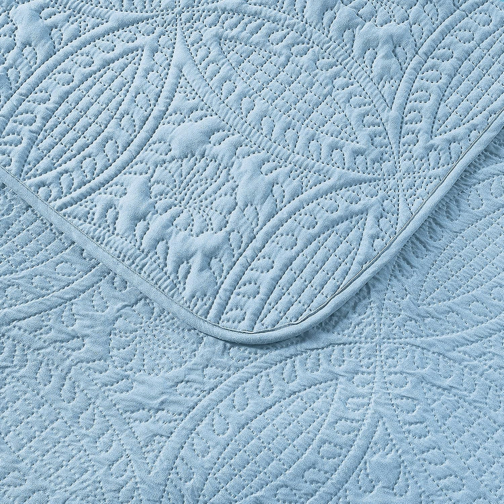 Quilt Set King/California King Size Sky Blue - Oversized Bedspread - Soft Microf