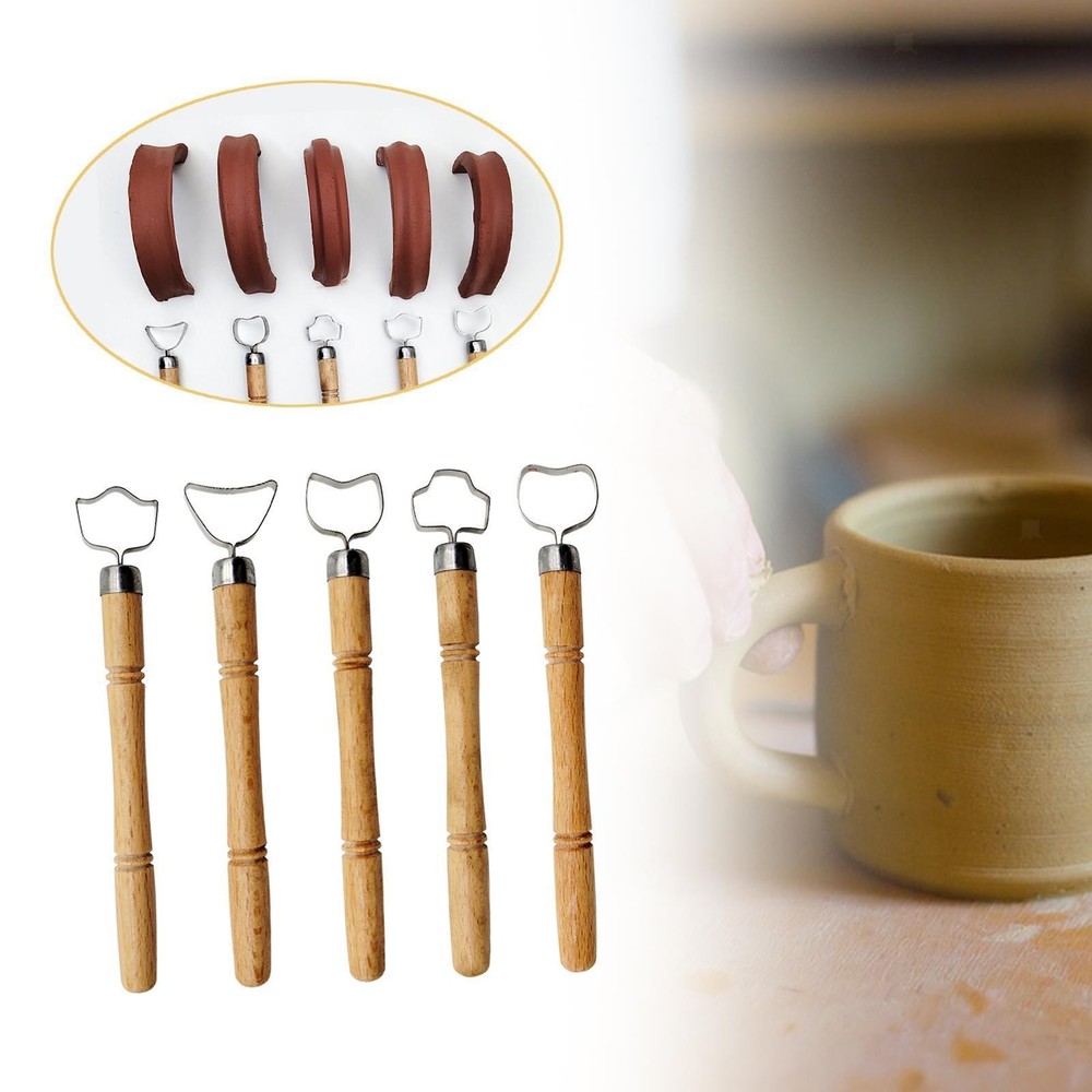 5 Pieces Pottery Cup Handle Shape Tool Pottery Cup Handle Tool DIY Ceramic Water