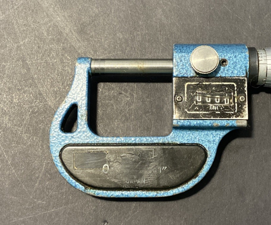 Fowler 0-1” Outside Digit Micrometer Range .0001" Carbide Tips Used
