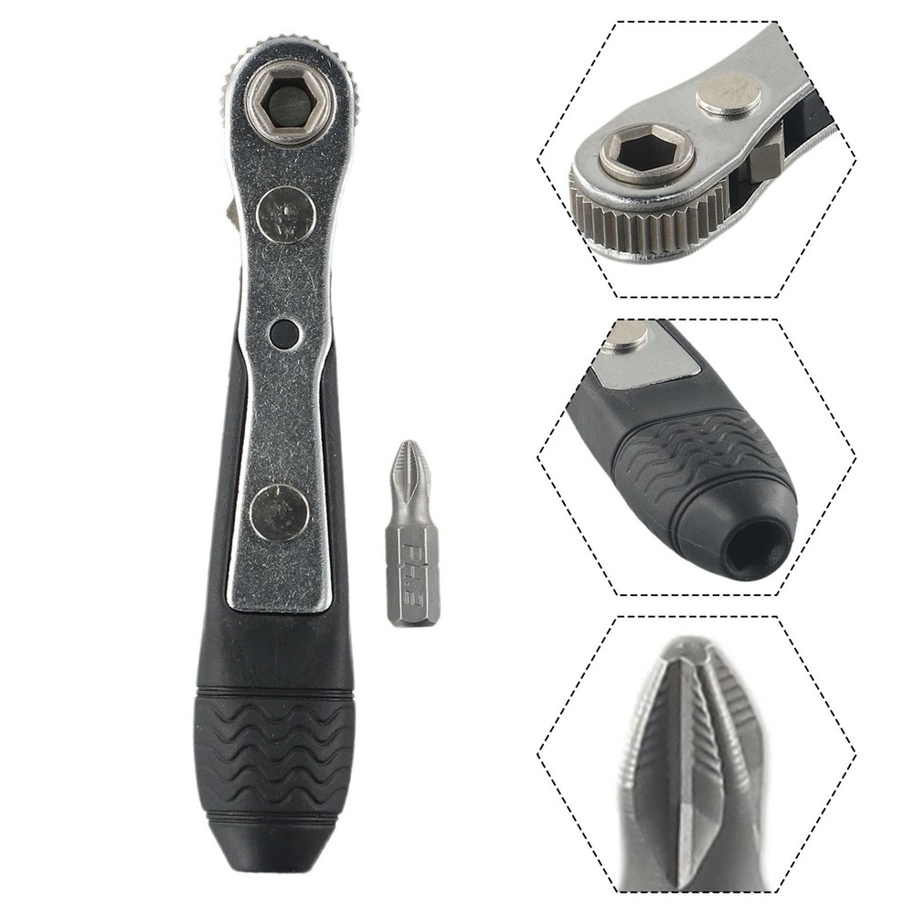 1/4 Screwdriver Rod Adjustable Fast Ratchet Wrench Quick Socket Wrench Tools
