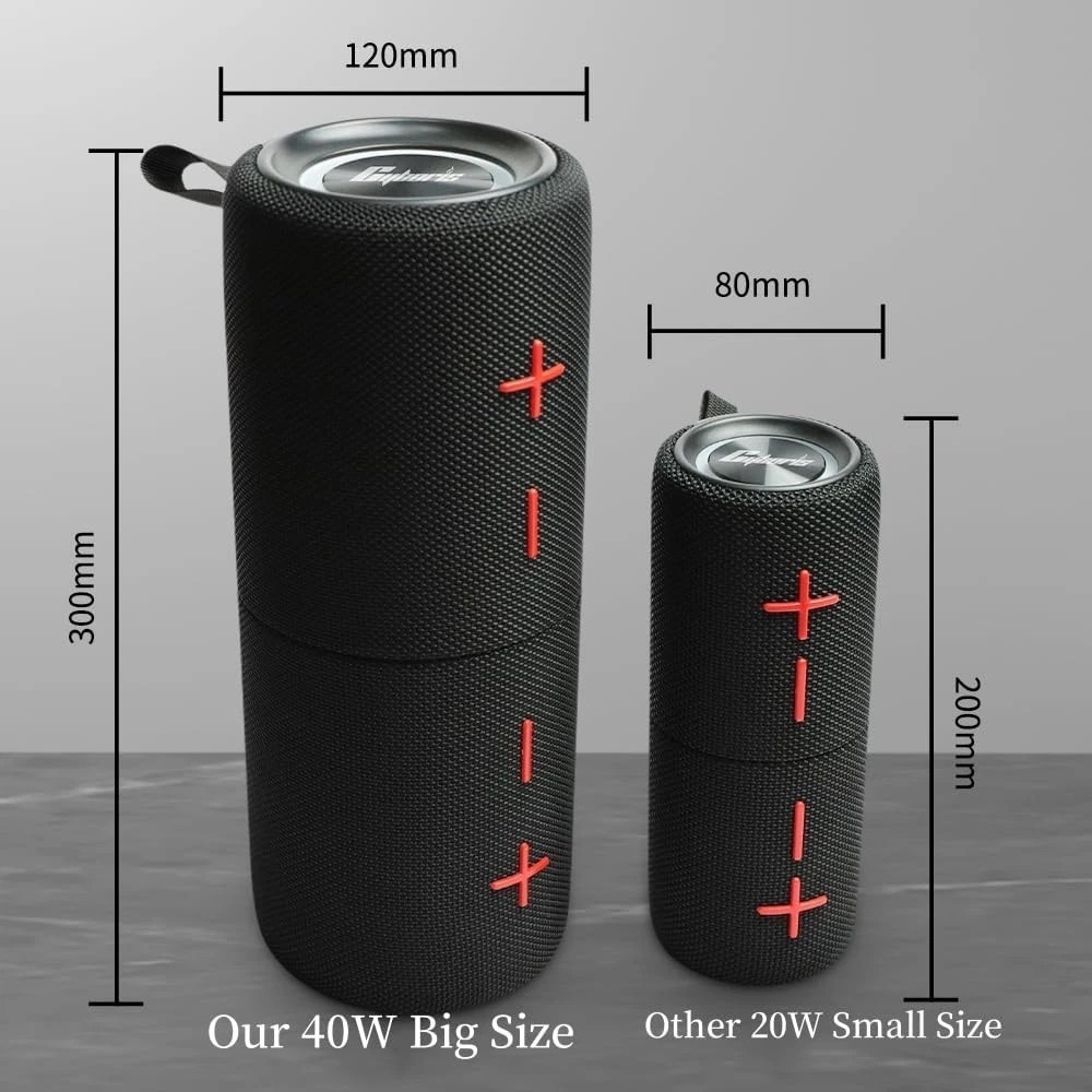 2 in 1 Portable Splittable 40W Dual Bluetooth Speaker, Waterproof Split...